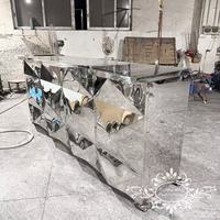 Argent En Acier Inoxydable Brillant Original Couleur Haute Bar Tables De Cocktail Événements De Mariage Seau À Glace Meubles