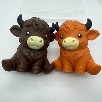 Bola Pijat Sapi Jumbo Highland, Mainan Squishy, Bola Remas, Mainan Fidget untuk Dewasa, Mainan Pereda Stres Slow-Rising