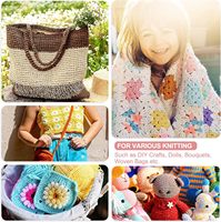 Kit de Crochet DIY Ensemble d'Aiguilles à Tricoter 60 Pièces pour Débutants Trousse d'Outils de Tricot Portable avec Sac de Voyage et Kit de Couture