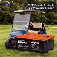 Batterie LiFePO4 rechargeable 38,4V 200Ah Grade A 6000 Deep Cycle pour voiturette de golf avec BMS intelligent Bluetooth, borne M8, CE RoHS IP67, OEM ODM
