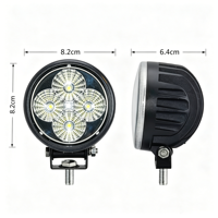 Projecteur de travail LED 3,2 pouces 12W 6000K, étanche IP68, 12-48V 800lm, lampe auxiliaire pour conduite tout-terrain, voiture, camion, chariot élévateur, engins