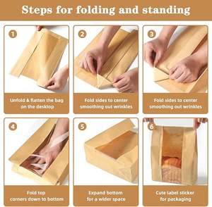 Bolsas de pan con ventana, bolsas de papel Kraft para pan casero, bolsa de panadería para embalaje de almacenamiento, bolsa grande de masa fermentada - Product Image 6