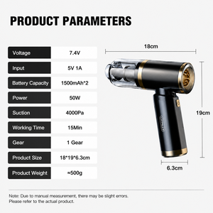 4000Pa Cordless Handheld <b>Vacuum</b> Cleaner <b>Portable</b> Mini Car <b>Vacuum</b> Air Blower Inflator Deflator for Auto Detailing Supply OEM ODM - Product Image 3