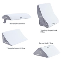 Ensemble d'oreiller orthopédique de 4 pièces pour jambe en mousse à mémoire de forme réglable post-chirurgie, soutien du dos et des bras assis oreiller de repos