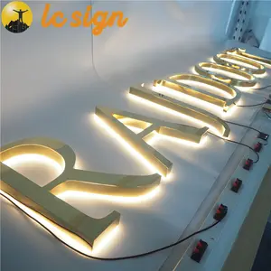 Lettere di invito introduzione del segno aziendale segno di lettera in metallo con alfabeto illuminato impermeabile a led per esterni