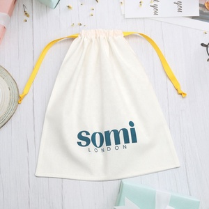 Biểu Tượng Tùy Chỉnh Đôi Chuỗi Giày Bụi Mua Sắm Túi Bông Vải Lanh Túi Bụi Tái Chế Mềm Cotton Muslin Dây Kéo Pouch - Product Image 4