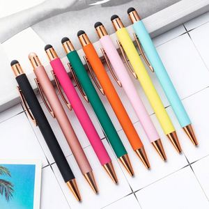 ปากกาสไตลัสแบบกดพร้อมหัวปากกาลูกลื่นเคลือบยาง ขนาด 1.0 มม. สีสันสดใส เป็นมิตรกับสิ่งแวดล้อม พร้อมโลโก้ที่ปรับแต่งได้ - Product Image 1