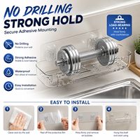 Accessoires de cuisine : Organisateur mural transparent en plastique pour évier, sans perçage, avec design de drainage creux, support de rangement moderne amovible pour évier