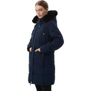 Moerdeng Abrigo acolchado de invierno para mujer, forro polar acolchado, impermeable, con capucha desmontable, parka de manga larga - Product Image 2