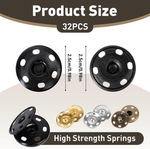 Ensembles de boutons-pression en laiton à coudre, en pouces et en millimètres, grands et robustes, en métal, pour tissus, manteaux, vestes, sacs, sacs à main, boutons-pression - Product Image 2