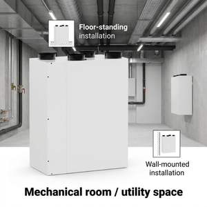 Système de ventilation à récupération de chaleur LANSTEP MVHR avec échangeur à contre-courant, installation verticale pour appartements - Product Image 1