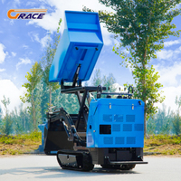 Mini-dumper sur chenilles tout-terrain 500 kg avec chargeur frontal et pompe hydraulique, vente chaude directe usine Chine