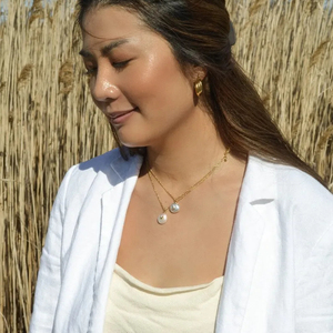 Collana con <span class=keywords><strong>lettere</strong></span> iniziali personalizzate migliori amici regali, collana rotonda di perle d'acqua dolce con lettera - Product Image 6