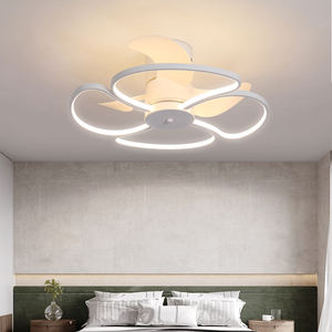 Ventilateur de plafond LED moderne de 23,7 pouces avec télécommande, design encastré à profil bas, 6 vitesses, gradation progressive, moteur CC en métal, chambre à coucher 3 - Product Image 1