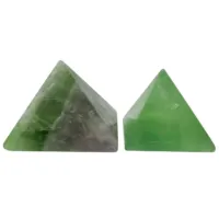 Pirámide de Canto de cuarzo Natural tallada, cristal verde de fluorita, pirámide para Decoración