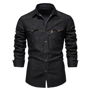Nouvelle arrivée Service OEM Chemises en jean grande taille pour hommes Conception personnalisée Chemises en jean en denim élégantes confortables et lavées de BD - Product Image 3