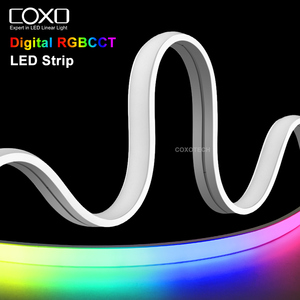 Tira de <span class=keywords><strong>LED</strong></span> RGB COB RGBCCT, Impermeable IP67, Direccionable <span class=keywords><strong>RGBIC</strong></span>, Ajustable, DC24V, Alta Densidad, Flexible, para Dormitorio, Bajo Muebles, Iluminación Decorativa - Product Image 1