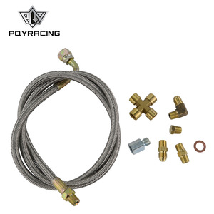 สายส่งน้ำมันเชื้อเพลิง Poyracing ขนาด 1/8 นิ้ว สายถักสแตนเลส อุปกรณ์เสริมเทอร์โบชาร์จเจอร์ T3 T4 - Product Image 1