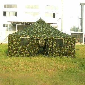 Tente de terrain carrée en toile pour 10 personnes, cadre en acier, simple couche, robuste, imperméable, <span class=keywords><strong>abri</strong></span> de base pour projets en plein air - Product Image 3