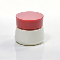 Venta al por Mayor de Frascos de Vidrio Blanco de 50g, Botellas de Vidrio Rojas con Serigrafía, Tapa de Rosca Cilíndrica para Almacenamiento de Crema Facial y Loción