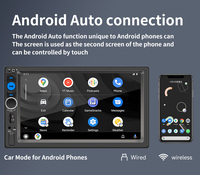 BQCC Autoradio 7 pouces 2DIN avec écran tactile capacitif, stéréo, CarPlay sans fil/filaire, Android Auto, MirrorLink, montage sur tableau de bord, lecture vidéo