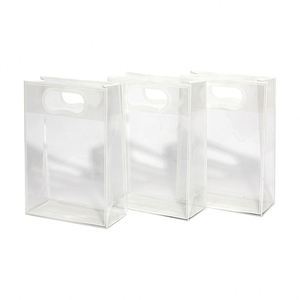 ถุงช้อปปิ้งพลาสติกใส PVC กันน้ำ พิมพ์โลโก้ตามสั่ง ราคาถูก สำหรับผู้หญิง พร้อมกระดุม - Product Image 1
