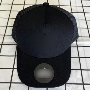 Casquette de baseball pour homme 5 panneaux, style camionneur, couleur noire unie, maille décontractée, avec logo brodé personnalisé, pour l'extérieur, de marque de mode - Product Image 6