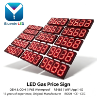 Letrero Digital LED para Exteriores con Precio, Control Inalámbrico Verde Regular, Letrero LED con Número de Precio para Gasolinera