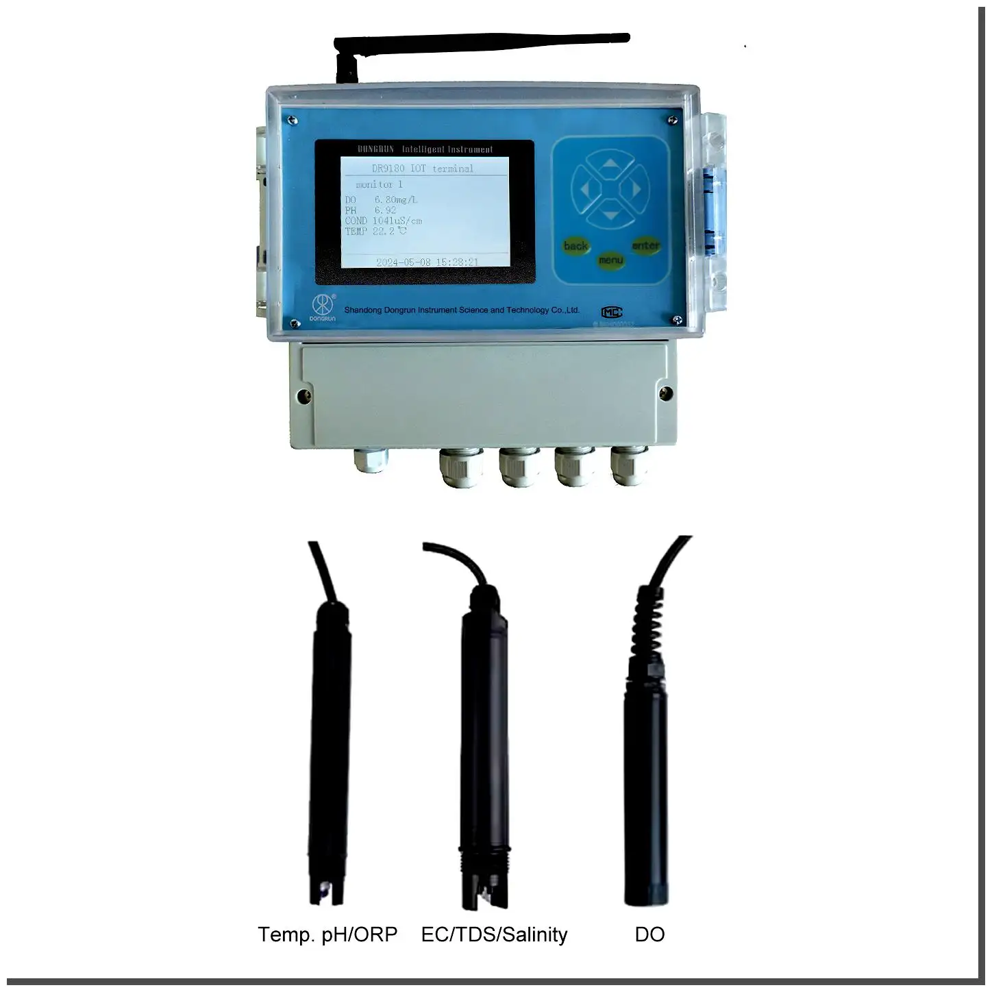 IoT 양식용 온도 pH ORP EC TDS 염도 DO 센서를 이용한 실시간 온라인 멀티 파라미터 WIFI 스마트 수질 테스터