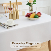Nappe en Faux Lin Aspect Lin 52*70 Pouces, Anti-Plis, Lavable, pour Cuisine, Salle à Manger, Restaurant, Hôtel - Vente en Gros