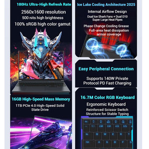 โน้ตบุ๊กเกมมิ่ง MECHREVO X Core I7-13700HX RTX5060 ขนาด 16 นิ้ว 2.5K 165Hz พร้อมคีย์บอร์ดภาษาอังกฤษ หน่วยความจำ SSD 11 ตัว โน้ตบุ๊กเกมมิ่ง MECHREVO - Product Image 2