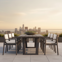 Canapé d'extérieur en aluminium personnalisé et créatif, résistant à la pluie et au soleil, emballé pour la livraison, mobilier de jardin