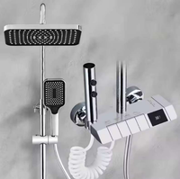 Robinet de lavabo pour salle de bain, collection douche pluie, purificateur d'eau, affichage numérique LED, pommeau de douche quatre fonctions