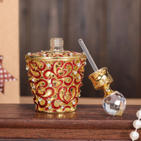 Flacon compte-gouttes coloré de parfum d'essence de Dubai de style arabe du Moyen-Orient en métal cosmétique de luxe personnalisé flacon vide d'huile essentielle