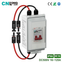 CNLONQ IP66 Caja de disyuntores solares de cobre PA66 para fotovoltaica, 1 entrada 1 salida, DC500V 2P, interruptor de desconexión MCB con MC-4 Plug-and-Play y gancho