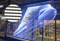 Écran LED transparent auto-adhésif pour vitrine de magasin, haute luminosité, ultra HD, intérieur