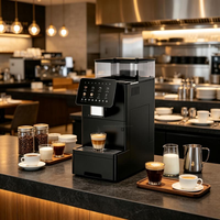 Machine à café entièrement automatique pour hôtel, café, bureau, usage commercial, avec écran tactile, annonce vocale, café froid, du grain à la tasse