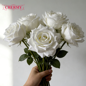 CM-DC025 Dalian Chermy Venta al Por Mayor Rosa de Seda de una Sola Cabeza de Alta Calidad Rosa Verde <span class=keywords><strong>Flor</strong></span> Artificial para Decoración de Bodas - Product Image 5