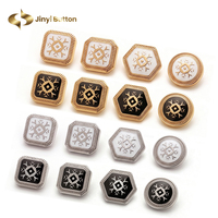 Bouton Jinyi personnalisé rond carré en alliage de zinc, logo d'usine, marque OEM ODM, bouton pression de luxe 12 mm pour vêtements musulmans