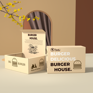 Fast Takeaway Food Grade Embalaje de cartón <span class=keywords><strong>Burger</strong></span> Flexography Food Hamburger Box para restaurante, Bento Fries Food Packaging - Product Image 5