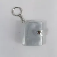 clear pvc mini photo album keychain
