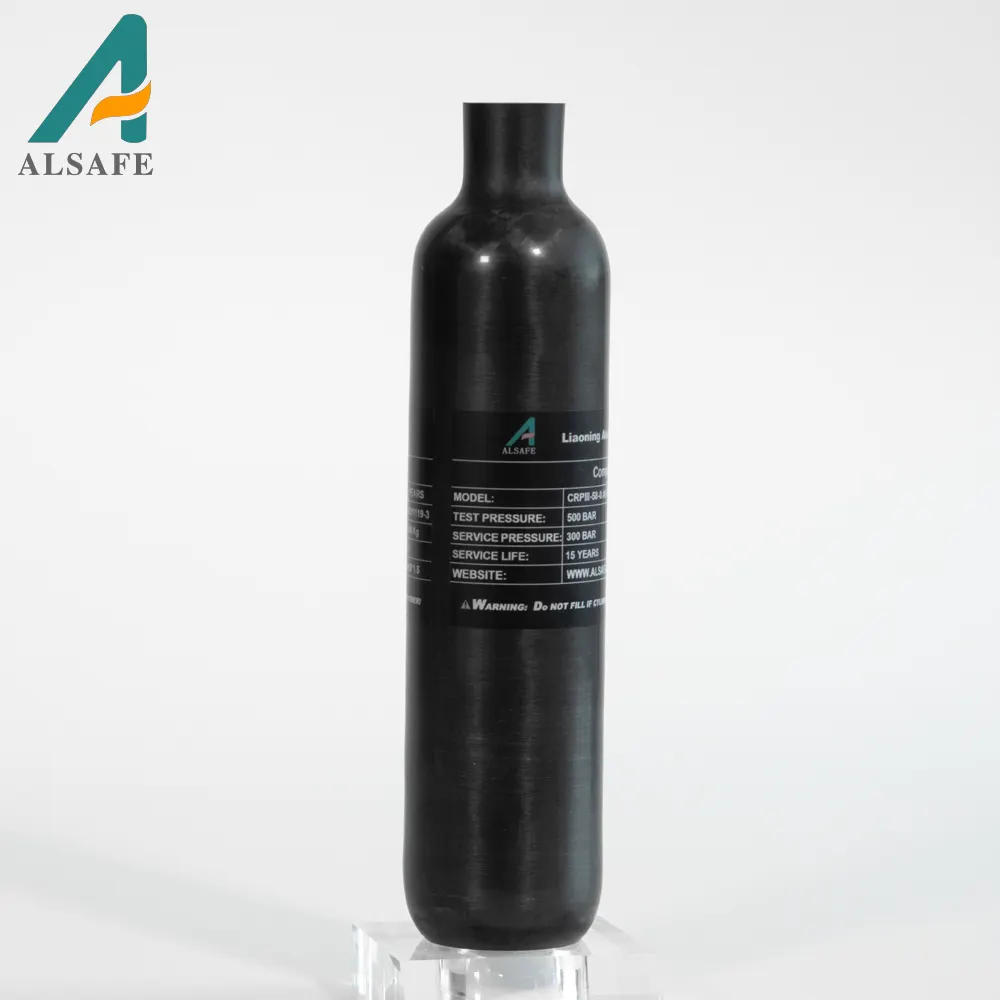 Alsafe high pressure 300bar tank 480cc 580cc gas cylinder carbon fiber cylinder