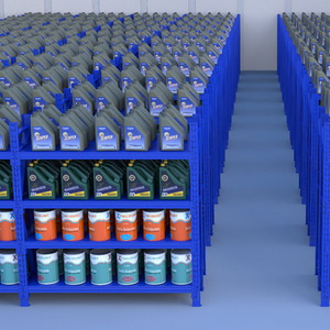 Rack à angle à <span class=keywords><strong>4</strong></span> <span class=keywords><strong>niveaux</strong></span> étagères de rangement étagères en acier étagères à angle fendu étagère robuste - Product Image 2