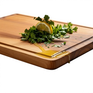 Planche à découper rectangulaire en bois naturel durable personnalisée, épaisseur 1,5 cm, compatible lave-vaisselle - Product Image 2