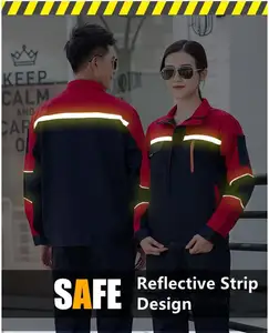 Stock rapide disponible mode de sécurité usine logistique garage tenues uniformes hommes femmes uniforme de travail avec réflecteur