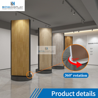 Présentoir sur pied personnalisable et peu encombrant pour échantillons de carreaux de marbre PVC et parquet, rotatif à 360 degrés, avec grands panneaux