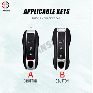 Pour Porsche Boxster Cayman <span class=keywords><strong>Panamera</strong></span> Cayenne 911 housse de clé de voiture 918 997 991 étui à clés en fibre de carbone accessoires de voiture housse de protection - Product Image 6