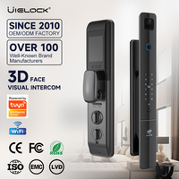 Cerradura Inteligente Biométrica UIELOCK QA90 con Reconocimiento Facial 3D, Pantalla Grande, Wifi, Cámara Tuya, Precio al por Mayor, Totalmente Automática