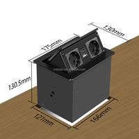 Kotak soket ekstensi daya Dsktop tersembunyi, meja konferensi kantor Pop up Power Outlet dengan colokan EU