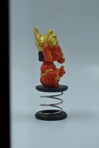 Shree Ganesh, Ídolo de Plástico Color Naranja para Decoración del Hogar u Oficina, Calidad Premium - Product Image 3